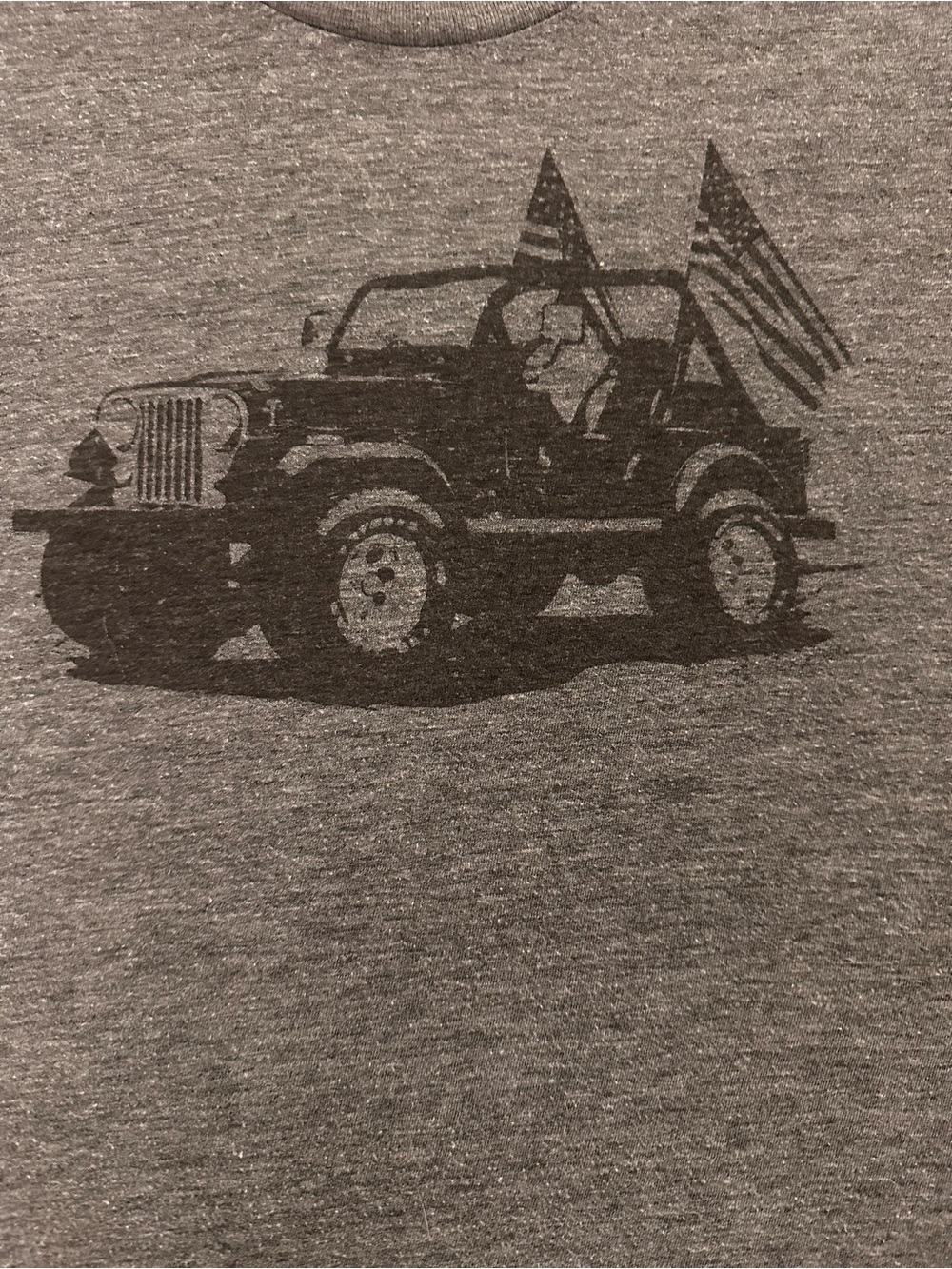 Jeep - American flag - Red White Blue Apparel women’s soft and worn-in tee CJ-7